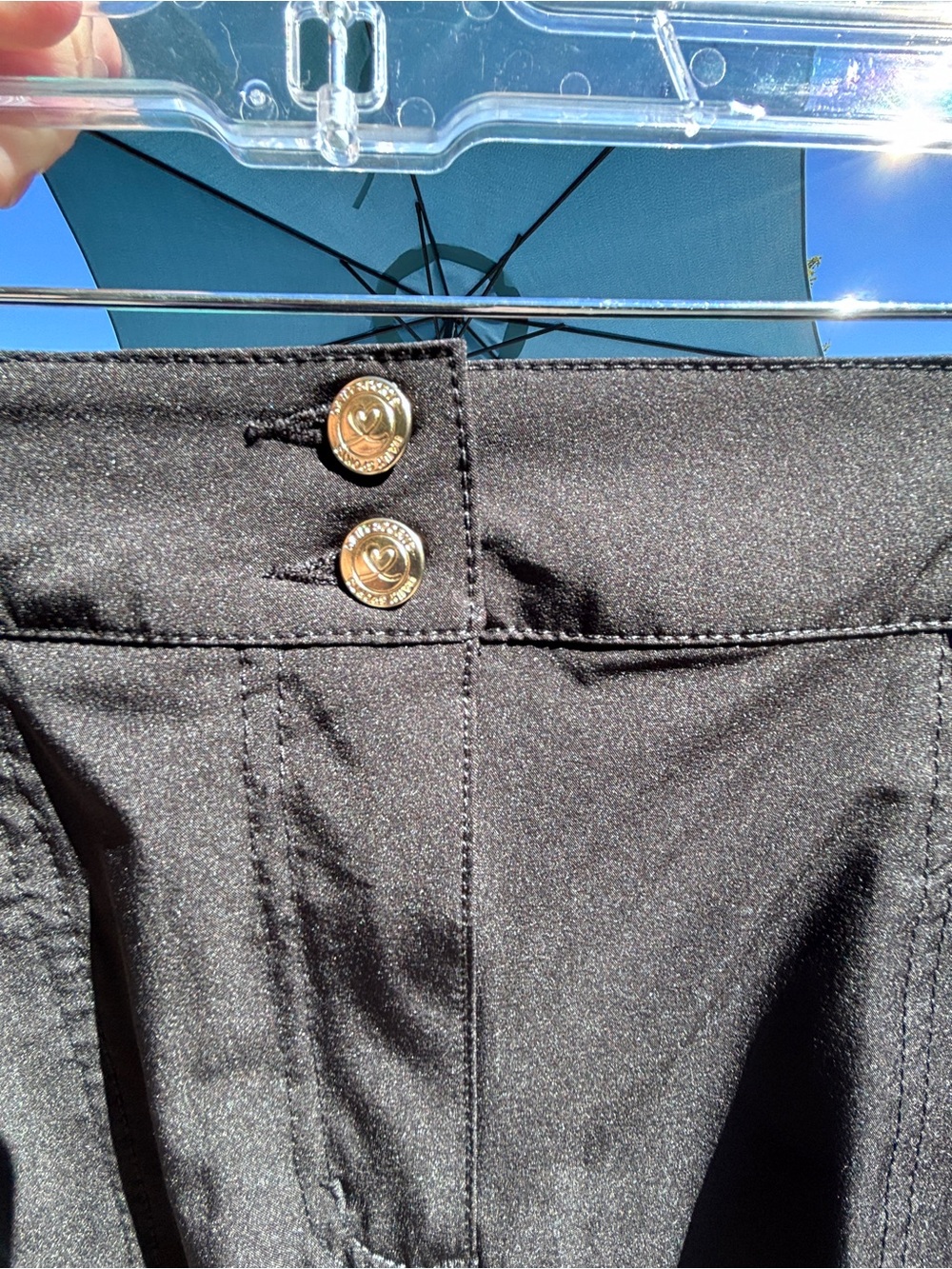 Daily Sports Born in Sweden Black Miracle Skort with Gold zipper/ buttons. - Picture 3 of 16